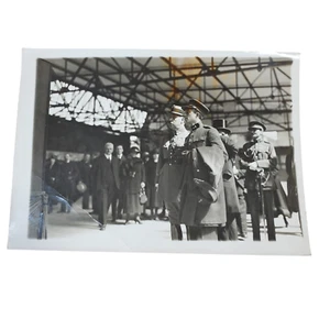 Foto militar de Joseph Joffre y el rey Leopoldo III de 1910 en blanco y negro 7X5 Evere Bélgica - Imagen 1 de 6