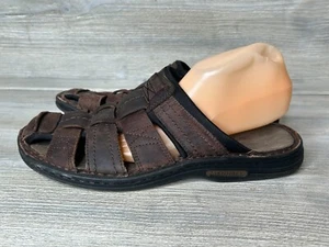 Merrell World Reaction Bracken Brown Leather Synthetic Sandals Men Sz 44EU/11US - Picture 1 of 7