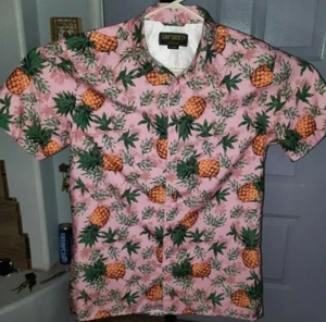 Men's Surf Society Vented Button Up Shirt Large Pineapples - Picture 1 of 5