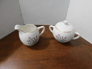 Wedgwood Bone China Zucker & Milchkännchen Set Vintage mit rosa TULPEN Made in England - Bild 1 von 10