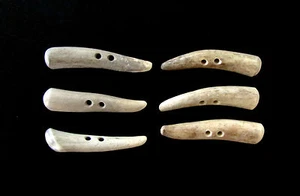 ANTLER BUTTONS,2 1/2"TOGGLES,TINES,SHEARLING COATS,NICE VARIETY,6 PIECES,212-7 - Picture 1 of 4