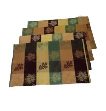 Vintage Placemats Tapestry Fall Harvest Themed Leaves Set of 4