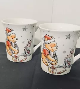 Disney Weihnachten Winnie Puuh Küche Keramik 2 Kaffeetassen Neu Mit Etikett - Bild 1 von 8