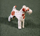 vintage miniature ginger WIRE FOX TERRIER dog figure COLD PAINTED solid METAL