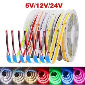 5V 12V 24V COB LED Streifen Flexibeles Schlafzimmer Küche Heim Deko Licht Stripe - Bild 1 von 23