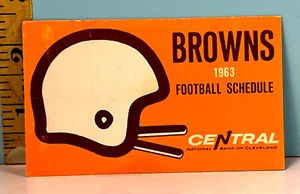 1963 Cleveland Browns Football Official Schedule Central Bank (Scored Written) - Picture 1 of 3