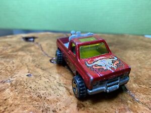 1977 Hot Wheels Red Chevy Truck with Steerhead & Snakeskin Graphics