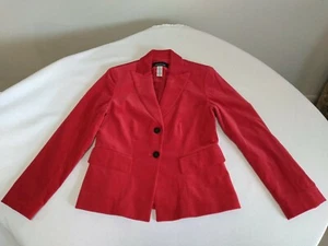 Jones New York Size 4 Red Velour Stretch Blazer - Picture 1 of 10
