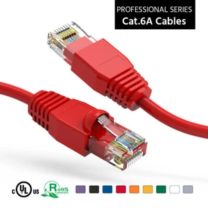 15 Foot Cat 6A UTP 10 Gigabit Ethernet Network Booted Cable - Red - Picture 1 of 1