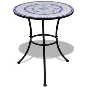 Bistro Table Blue 60cm Mosaic Outdoor Garden Patio Lounge Coffee Side Stand - Picture 1 of 5