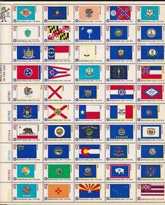 US State Flags Mint Sheet of 50 Stamps, Scott #1633-1682 MNH - Picture 1 of 1