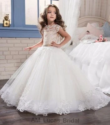 New Lace 2019 Flower Girl Dresses Kids Birthday Weddings Holy Communion Gowns - Image 1 of 4