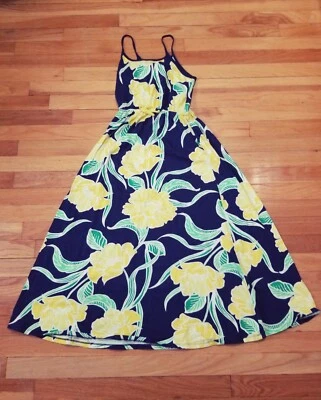Gap Kids Girls Navy Blue & Yellow Floral Summer Dress Size Large - Image 1 of 4