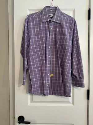 Geoffrey Beene Mens Light Plum Wrinkle Free Button up Shirt Size 16 1/2 32/33 - Image 1 of 3