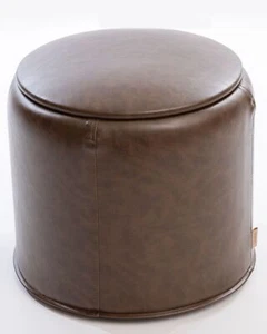 SIX Polsterhocker Stauraum Kunstleder Braun Pouf Beistelltisch mit Aufbewahrung - Bild 1 von 12