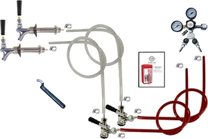 2 Tap Kegerator Conversion Kit Door Mount Homebrew Draft Beer Std. Y-Regulator - Picture 1 of 4