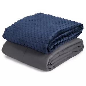 15lbs Bedroom Weighted Blanket w/Removable Super Soft Crystal Cover 60"x80" - Picture 1 of 7