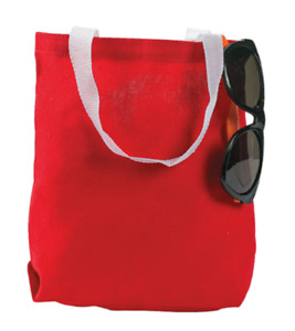 12 Small Canvas Red Tote Bags - Goody Bag, Event Gift Bag, Valentine Party Bag