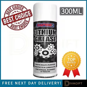 LITHIUM GREASE SPRAY RAPIDE WHITE MULTI PURPOSE PROTECTS LUBRICATES NEW 300ML - Picture 1 of 2