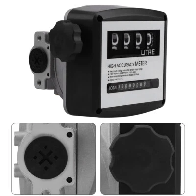 4 Digit Diesel Gasoline Fuel Meter Oil Flow Mannual Counter 20-120 L/Min 1%  AU - image 1 of 4