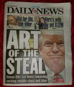 Giornale GIORNALIERO 20/12/17 Art Of The Steal Pump Unicorn Up NY Islanders Mets - Foto 1 di 12