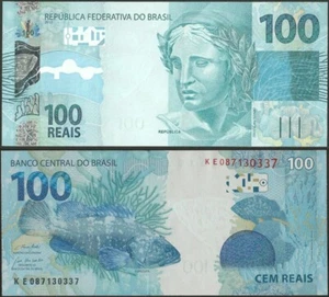 Brazil P257 B879f 100 Reais 2010 Sg 35 Garoupa @ Ebanknoteshop - Picture 1 of 3