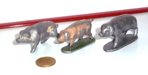 ALUMINIUM FIGURES FIRM THEME - QUIRALU / ALUDO - 1 SET OF 3 PIGS - Picture 1 of 5