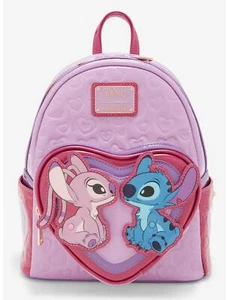 Loungefly Disney Lilo & Stitch Angel & Stitch Heart Moving Mini Backpack NEW! - Picture 1 of 8