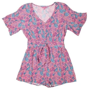 Women's Simply Southern Romper Shorts Coral Seahorse XL #SMR - Picture 1 of 1