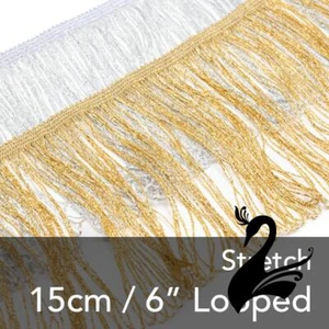Braid Trim - Stretch Lurex Sash Tassels Looped Chainette Fringe Style 13423 -... - Picture 1 of 3
