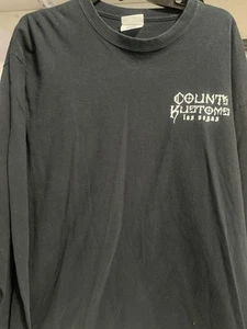 Vintage Counts Kustoms Shirt Size XXL Black Flames Cross Y2K Long Sleeve Print - Picture 1 of 6