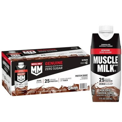 Muscle Milk 25g Batido de Proteínas Genuinas, Chocolate, 11 fl. oz., 18 pk. Foto 1 de 4