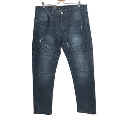 Rocawear Slim Fit Jeans Men's Sz 38x34 NWT Blue Stone Moto Acid Flex Skater - Image 1 of 4
