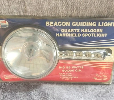 Beacon Guiding Light Quartz Halogen Handheld Spotlight New Old Stock Vintage - Image 1 of 3