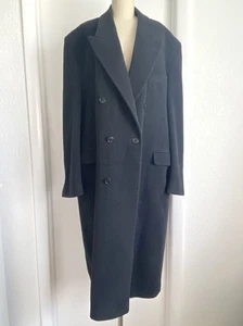 Ron Chereskin Long Cashmere Blend Coat Overcoat Italian Black Big Man - Picture 1 of 6