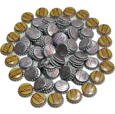 Lote de tapas de botellas de refresco de cola de cereza y lima vintage tapas de corona de metal Foto 1 de 4