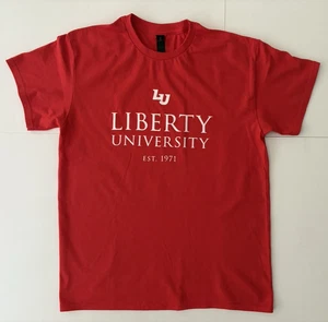 New Liberty University Logo Red T-Shirt Short Sleeve Adult Size Medium - Picture 1 of 9