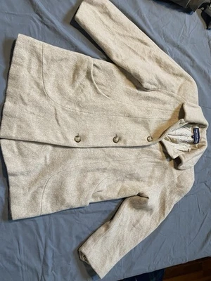 Abrigo Herman Kay Vintage Mezcla Lana, Avena, Bolsillos, Forrado, Largo Medio, Talla 8 Foto 1 de 4