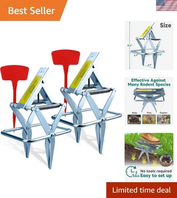 Paquete versátil de 2 trampas para topos - diseño de tijera eficaz para protección del césped Foto 1 de 4