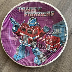 Vintage 1984 Unique TRANSFORMERS Party 9” Plates SEALED NEW Hasboro - Picture 1 of 4