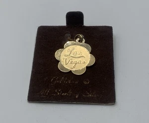 Vintage Sterlingsilber Gelbgold gefüllt Rhodium Las Vegas Blume Scheibe Charm - Bild 1 von 9