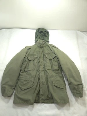Vintage M65 Jacket Army Coat Mens Medium Field Cold Parka OG 107 Liner Green 80s - Image 1 of 4