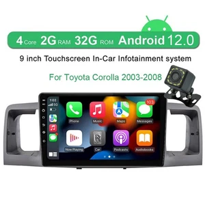 Car Stereo Radio For 1.8L Toyota Corolla 2003-2008 9" 2G 32G Carplay Camera Part - Picture 1 of 15