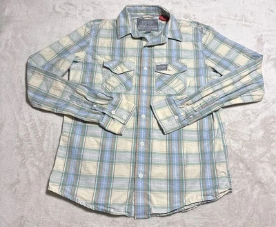 Superdry Camisa Hombre XL Beige Multicolor A Cuadros Manga Larga Abotonada Informal Foto 1 de 4
