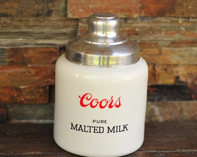 Винтажная термофарфоровая баночка для газировки COORS PURE MALTED МОЛОКА - Изображение 1 из 4