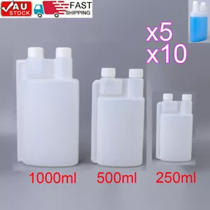 5/10PCS Twin Neck Squeeze Chamber Fuel Liquid Standard Bottle 250ml 500ml 1000ml - Picture 1 of 6