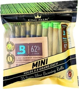King Palm | Mini | Natural | Prerolled Palm Leafs | 8 Packs of 25 Each =200Rolls - Picture 1 of 5