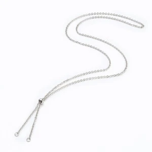 20Pcs 304 Stainless Steel Slider Cable Chains Bolo Necklace Making 23-5/8 inch - Foto 1 di 3