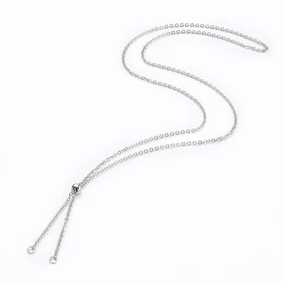20Pcs 304 Stainless Steel Slider Cable Chains Bolo Necklace Making 23-5/8 inch - Image 1 of 3