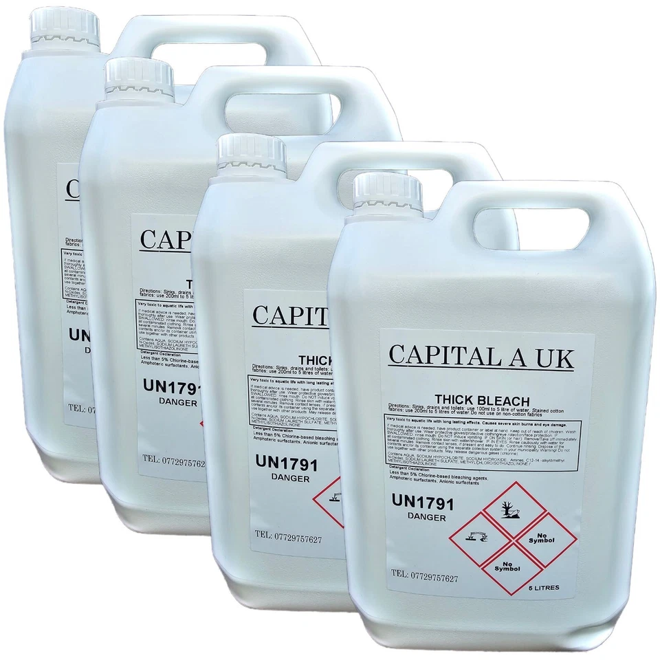 ATLAS DETERGENTS POWERFUL PROFESSIONAL THICK BLEACH 4 X 5 LITRES MULTIPURPOSE